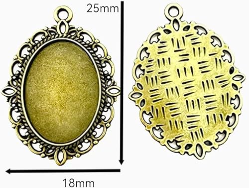 20 bandejas colgantes de bisel ovalado de bronce antiguo, cabujones ovalados en blanco, bisel de metal camafeo para foto colgante, fabricación de