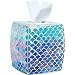 Whole Housewares Mosaic Glass Tissue Holder Decorative Tissue Cover Square Box (Fan Shape)
