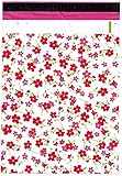 6x9 (100) Pink Flowers Designer Poly Mailers Shipping Envelopes Boutique Custom Bags By ValueMailers (6