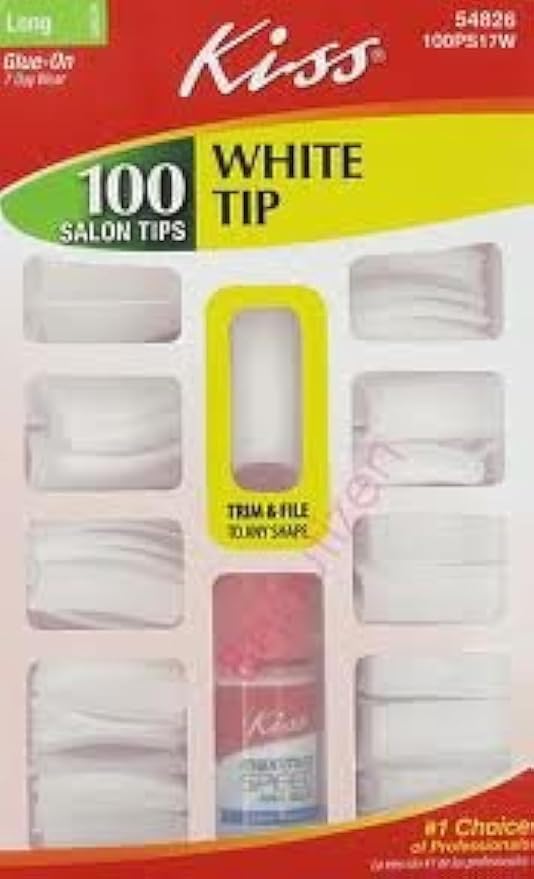 Kiss White Tip Puerto Rico Nails, 100 Count