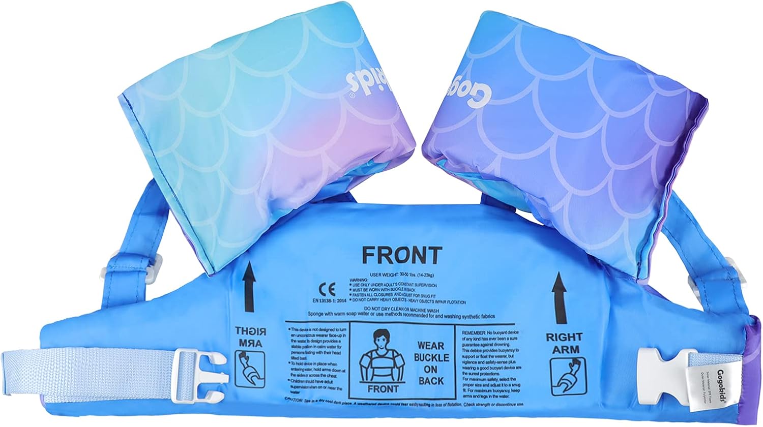 Gogokids Kids Pool Floats Swim Vest Kids Jacket for 2-6, Toddler Arm Floaties with Water Wings and Shoulder Strap, for 30-50 lbs Boys and Girls, Children Puddle/Beach, As A Jumper : Sports & Outdoors