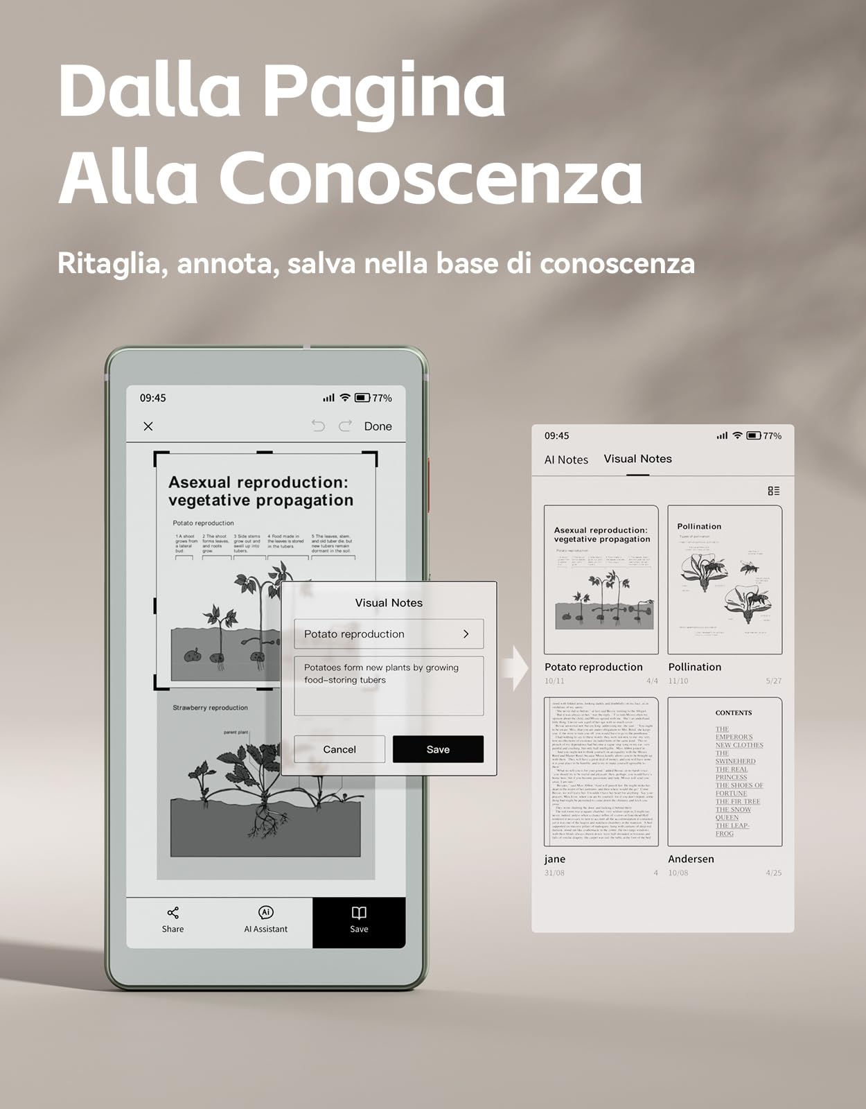 VIWOODS 6,13’’ Carta 1300 AiPaper Reader con connettività 4G, dispositivo eReader E Ink ultra-sottile e leggero, con integrazione AI, 300 PPI, luce frontale regolabile, 128 GB di memoria