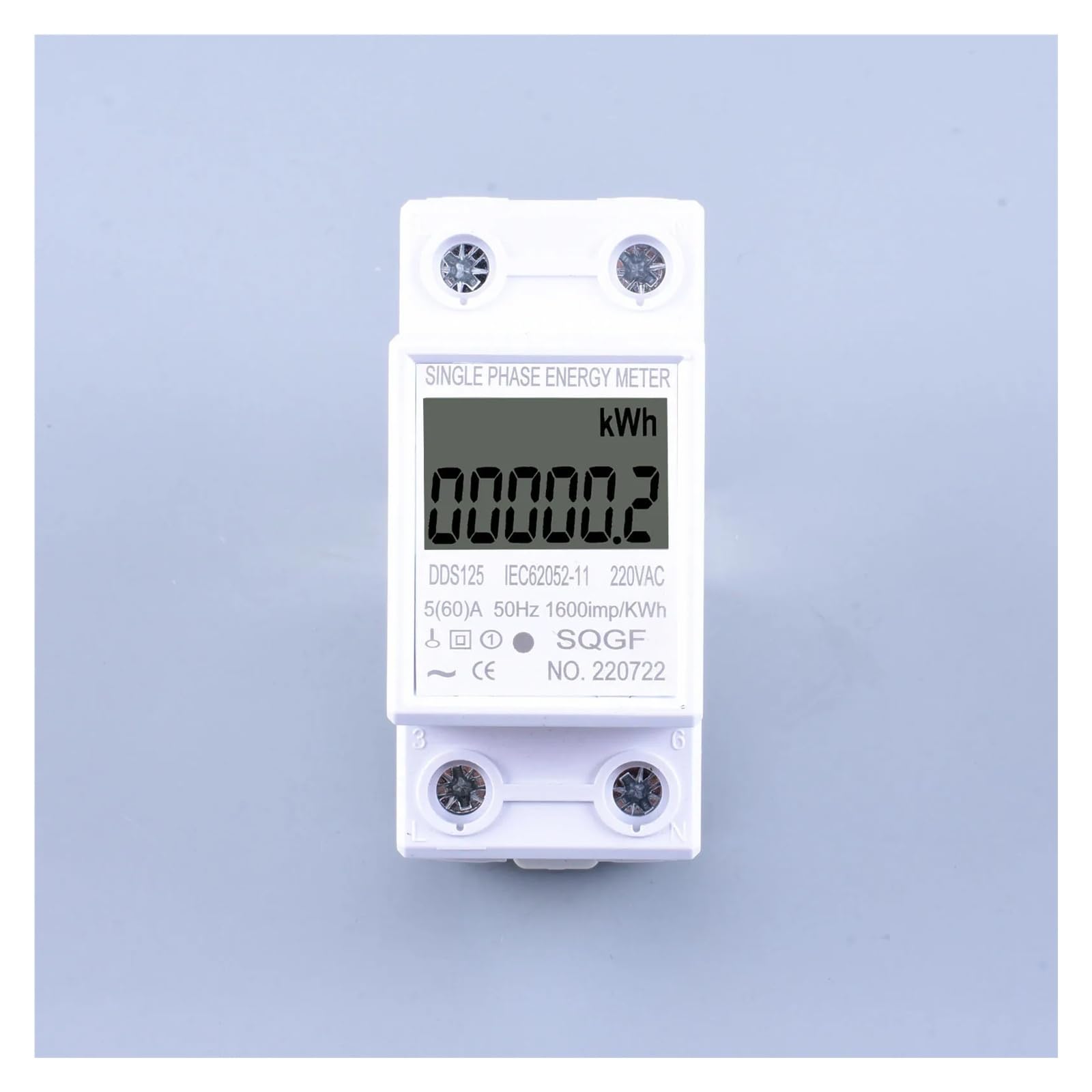 Home LCD Display Power Consumption Meter Single Phase Energy Meter Watt Wattmeter kWh 230V AC 50Hz 60A Electric Din Rail