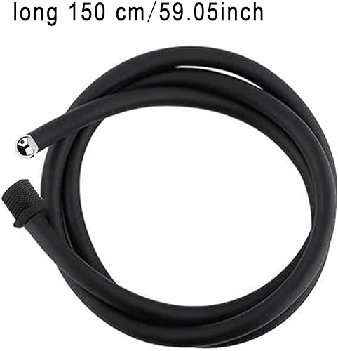 Miniatura 7 de Boquilla de silicona, accesorio para enema, boquilla de manguera negra reutilizable (20 pulgadas)