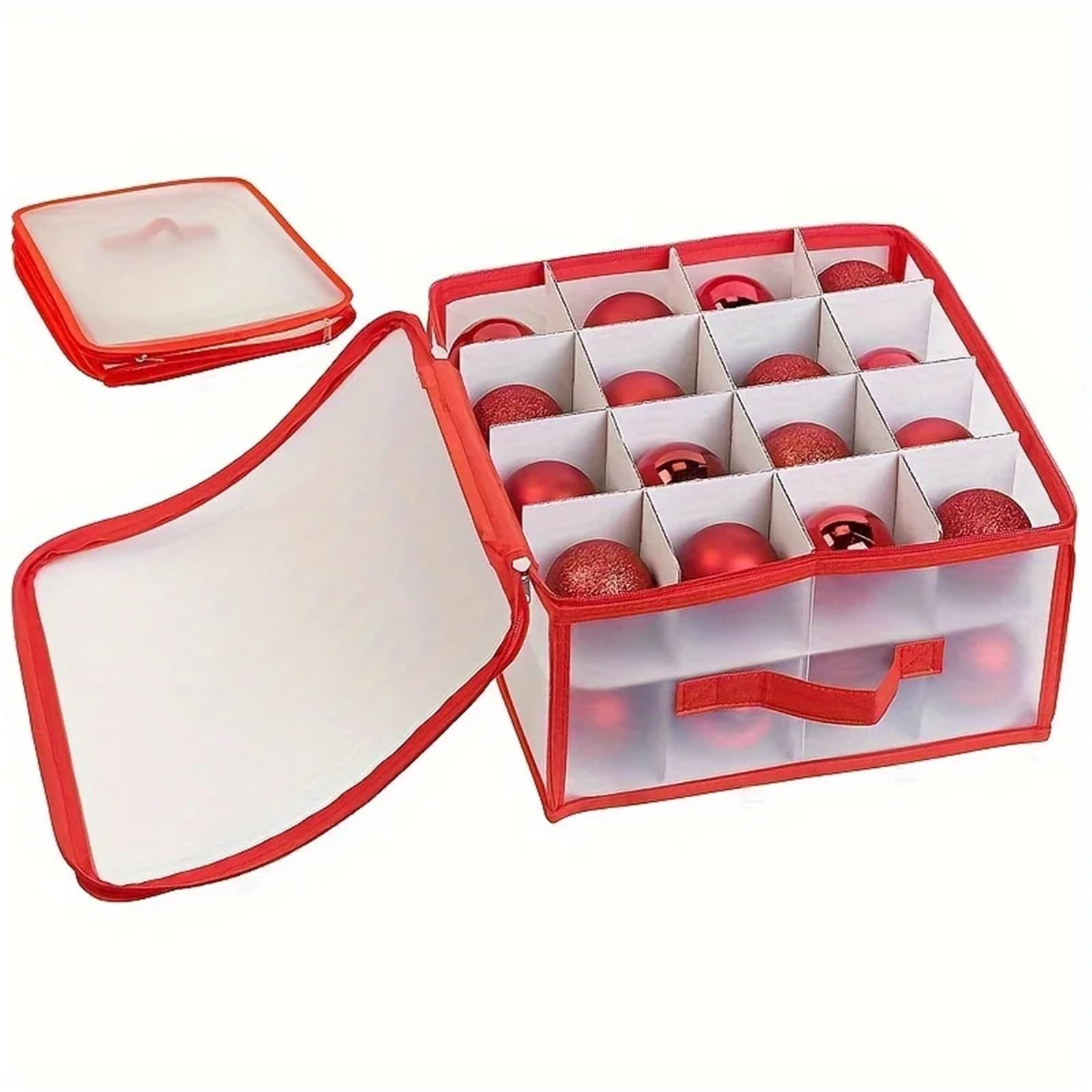 Organizer FüR Weihnachtsschmuck Aufbewahrungsbox for Weihnachtskugeln, Aufbewahrungsbox for Weihnachtsschmuck, Aufbewahrungsbox for Weihnachtskugeln mit Griffen mit Reißverschluss, Aufbewahrungsbox fo