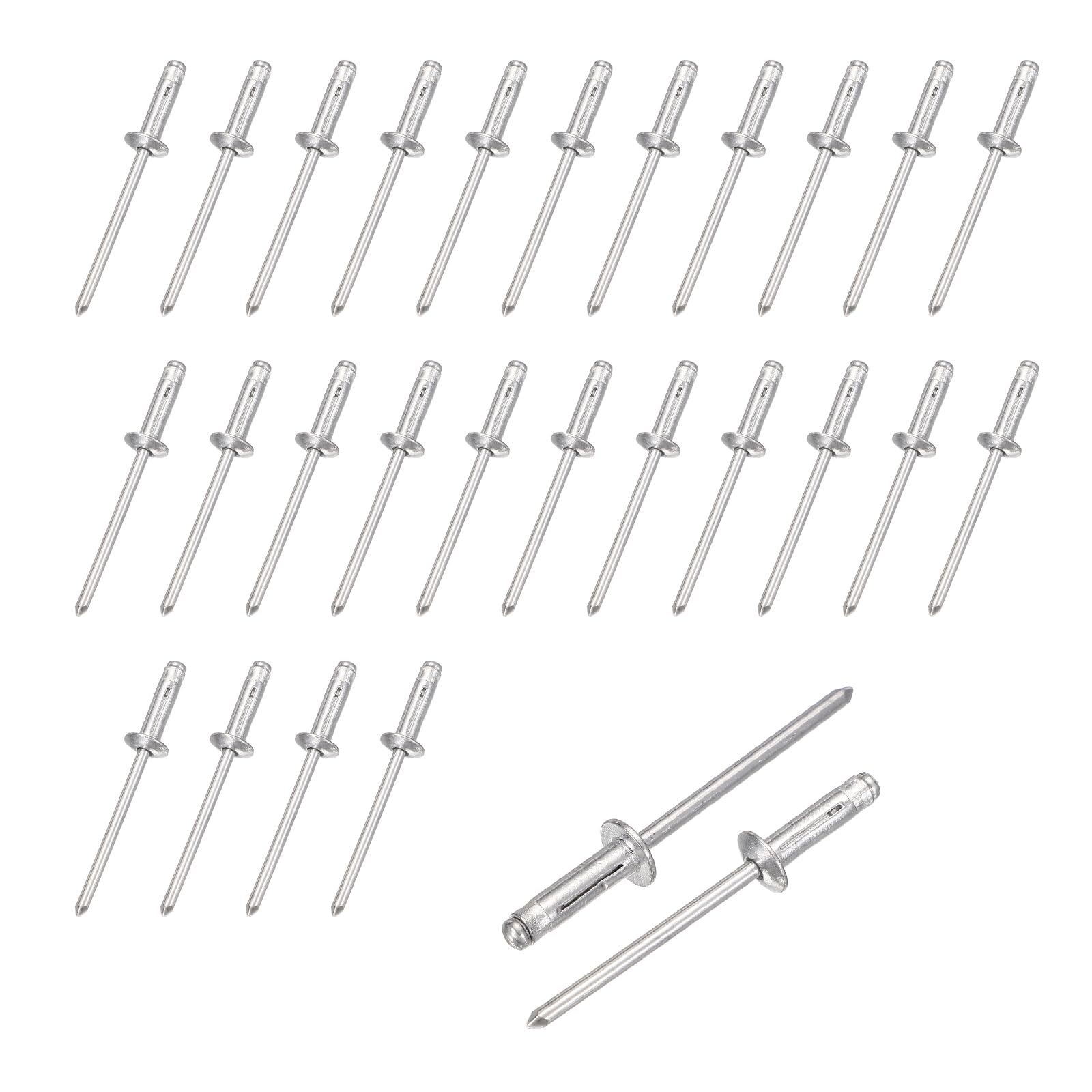 sourcing map 50pcs Aluminum Large Head Grip Rivets 4x16mm Multi-Grip