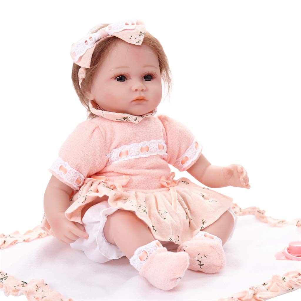 FLAWISH 42cm Adorable Silicone Princess Reborn Doll Model in Pink