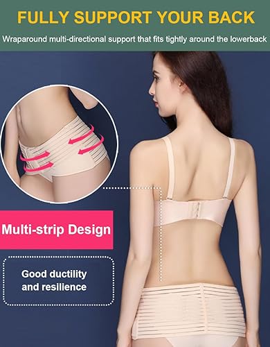 Miniatura 2 de Soporte de espalda para mujeres con dolor de espalda baja, cinturón de soporte delgado, soporte lumbar, cinturón sacroilíaco para la cadera para