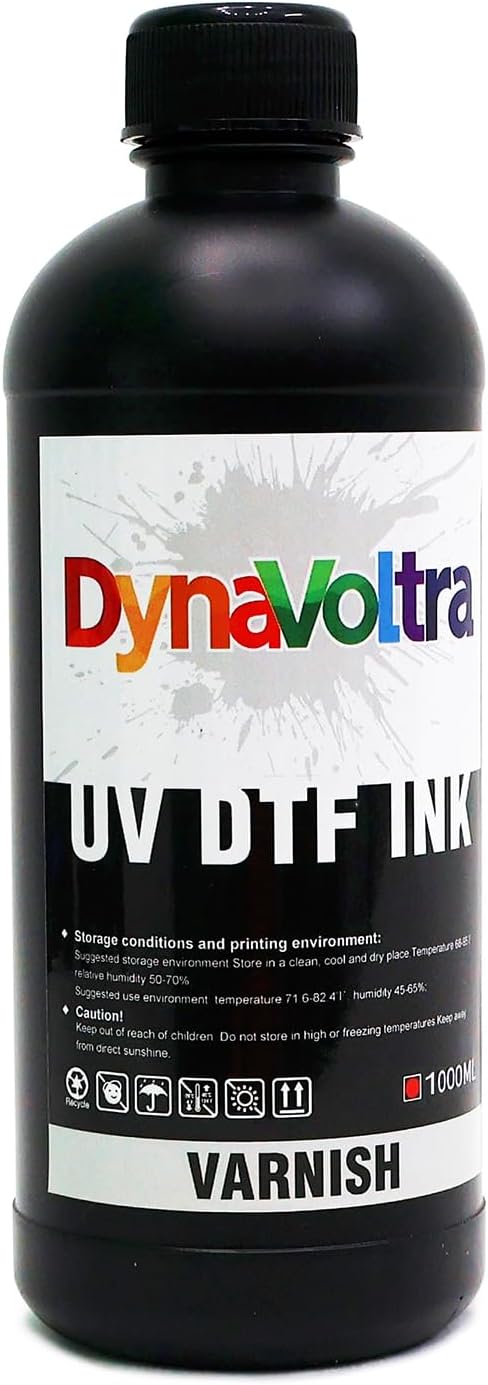 1000ML UV DTF Varnish Ink – Clear Gloss Finish Protective Coating for UV DTF Printer XP600 TX800 i3200 L805 1390 DX5 DX6 DX7 i1600 DX10 Sticker Printing (Varnish)