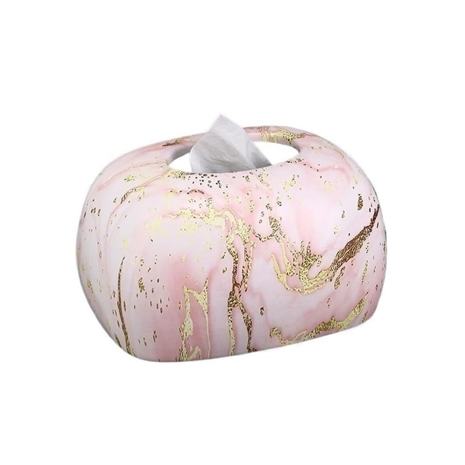 Boîte à mouchoirs marbre rose en céramique chic pour salon élégant