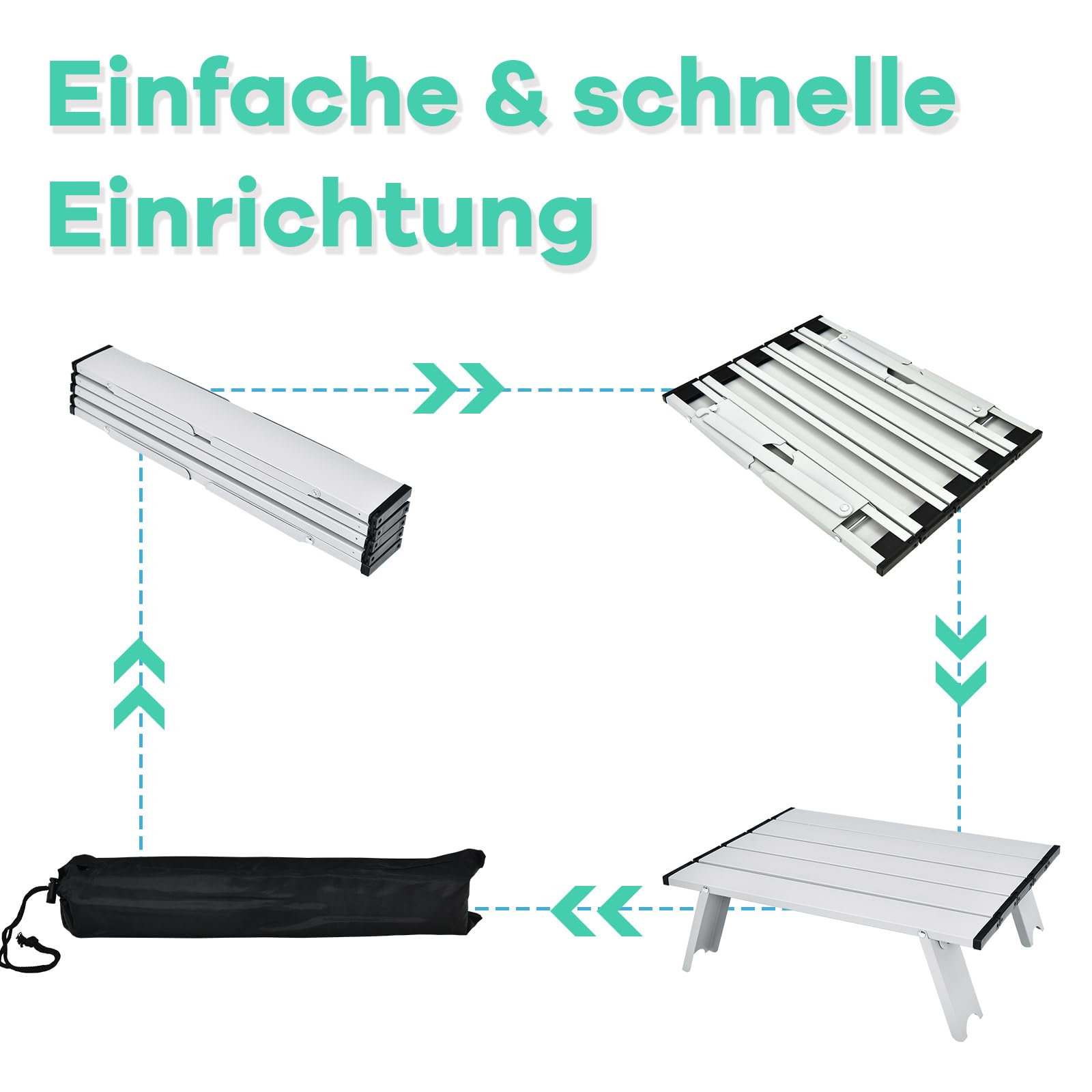 COSTWAY Strandstühle und Tisch Set, klappbare Campingstühle mit Verstellbarer Rückenlehne, Kopfstütze, Seitentaschen, Eisbeutel, Armlehnen & Schultergurten, Klappstühle leicht, Mehrfarbig