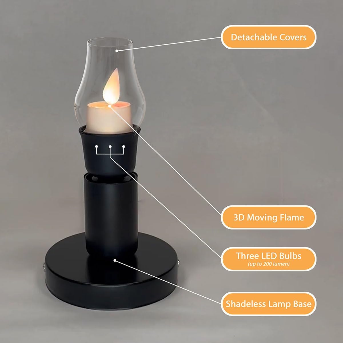 Smart Flameless Candle (Black Lamp)