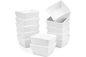 Foraineam Porcelain Square Ramekins, Set of 12