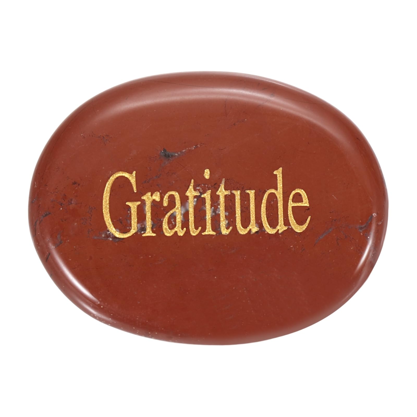 PATIKIL Natural Thumb Worry Stone, 1.7"x1.3" Oval Crystal Stone with Inspirational Words