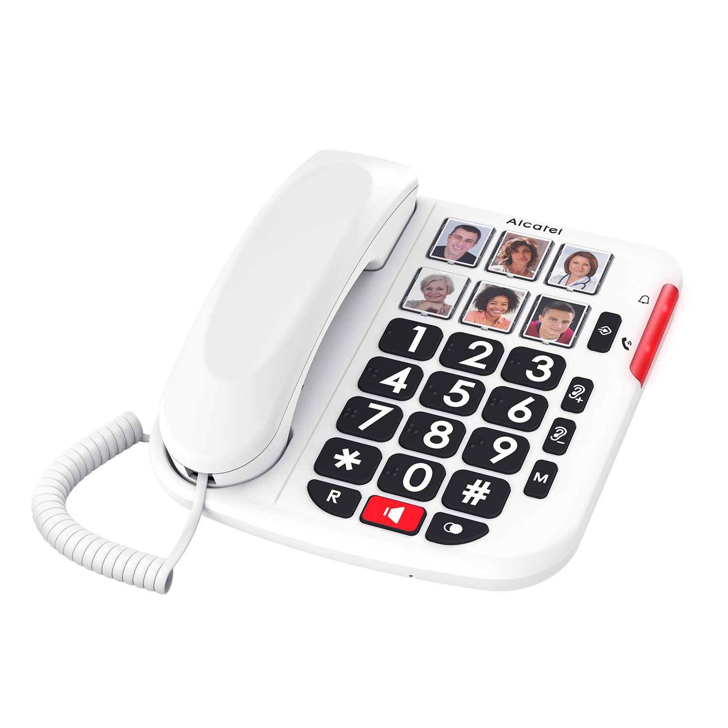 ALCATEL TMAX 10+ Teléfono con Cable para Personas Mayores - Teclas Grandes - Audio Boost - Teclas con Fotos - Manos Libres - Indicador Luminoso de Llamada - Timbre Fuerte - Compatible con audífonos