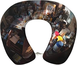 Messy Drawing Table Memory Foam Travel Pillow with Soft Comfortable Support, for Airplane, Office Naps Neck Pillow