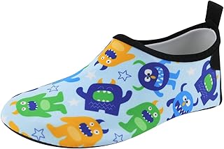 Schwimmschuhe Kinder, Schwimmschuhe Kinder, Schnell Trocknende Aquaschuhe Klettverschluss Atmungsaktive Aqua Schuhe Barfußschuhe Elastizität Leichte Strandschuhe Weiche Strand Surfschuhe Sky Blue 32