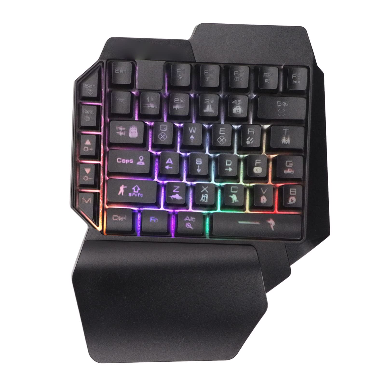 Convertitore Mouse Tastiera da Gioco Cablato con una Sola Mano - Adattatore per e IOS, Illuminazione RGB, Accessori da Gioco Portatili (#1)