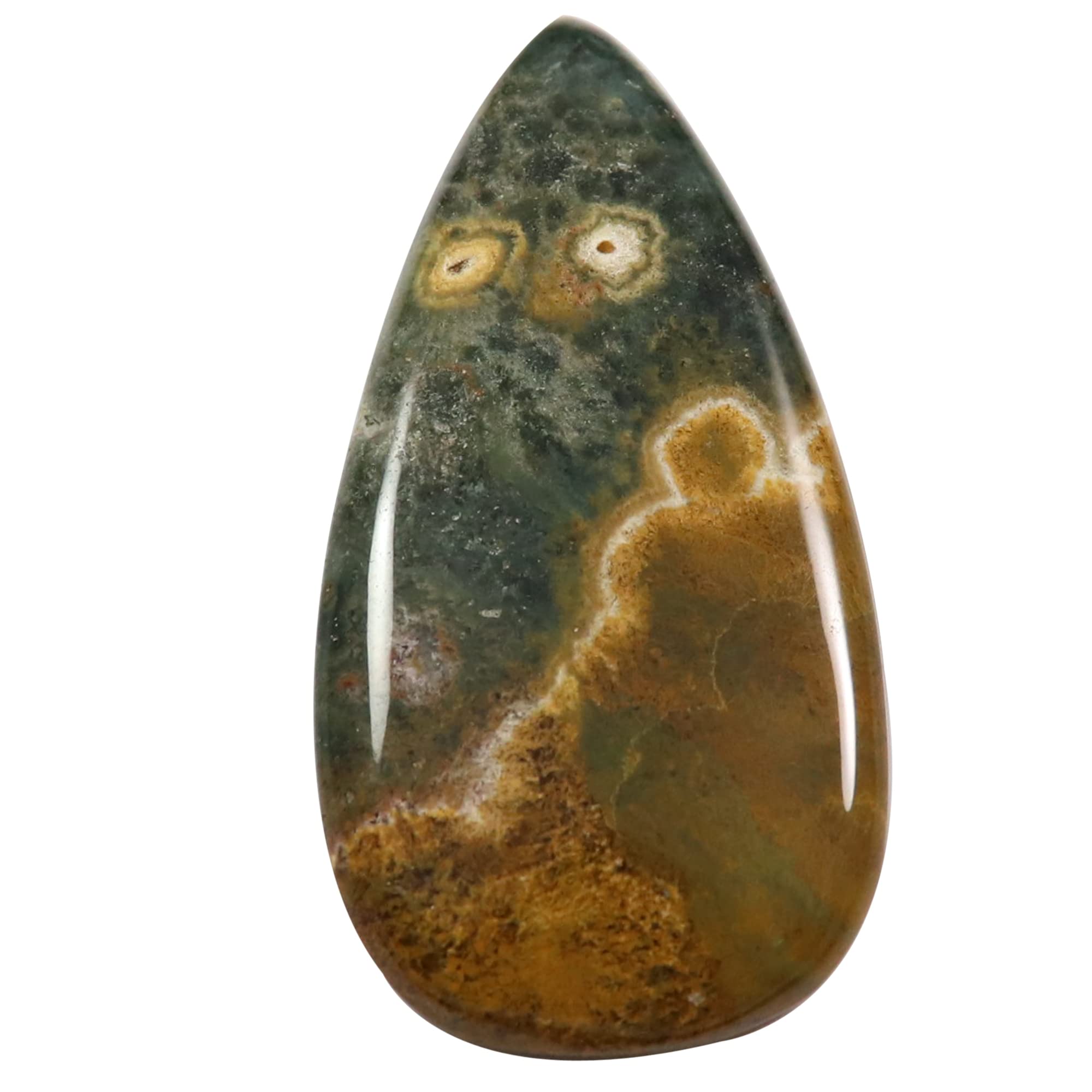 Ocean Jasper Pear Cabochon Natural Meditation Healing Gemstone 29.35cts QM35-image-26