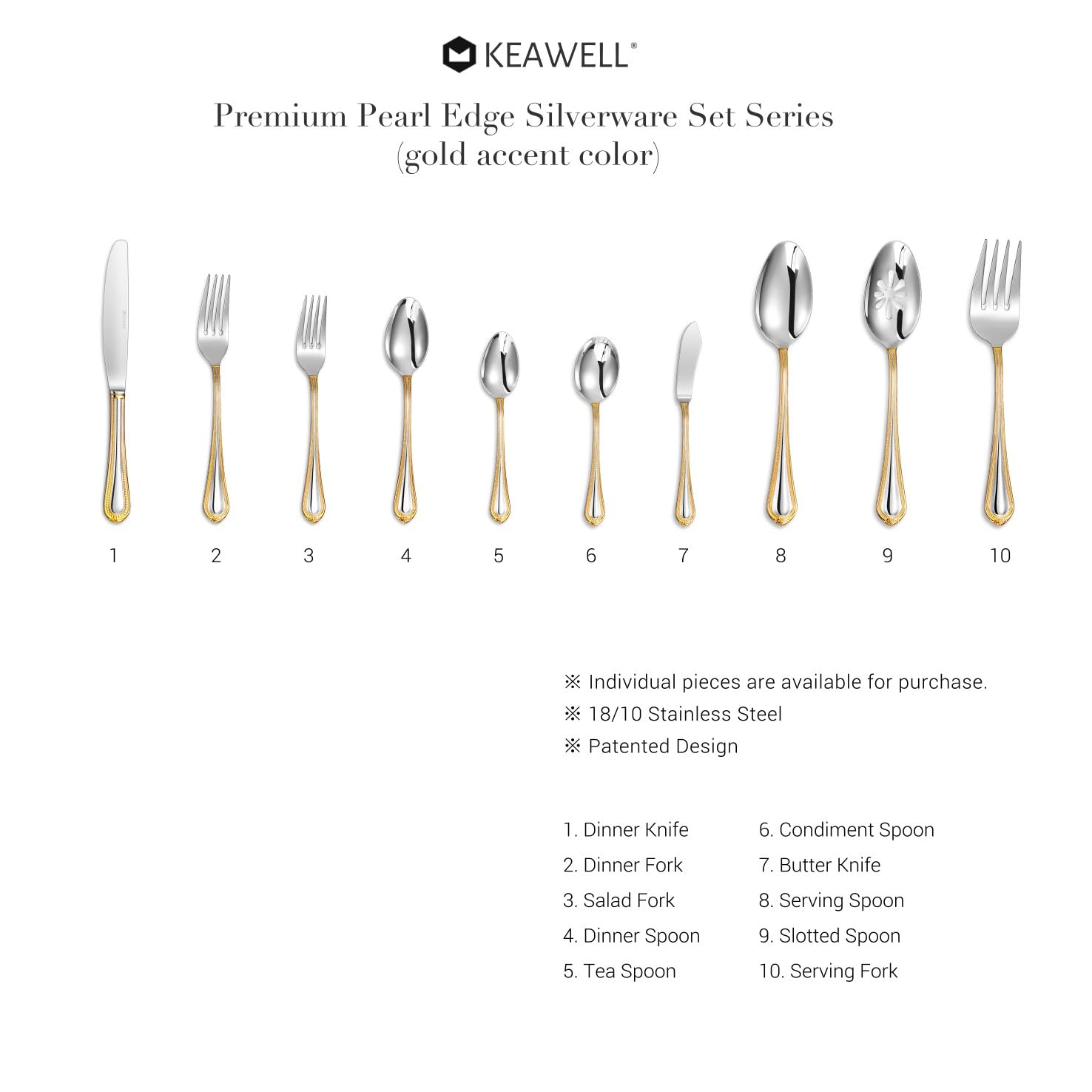 KEAWELL Premium Pearl Edge 4-Piece 7.3-Inch Fork Set (4, 7.3" Salad Forks) — Amazon image 9