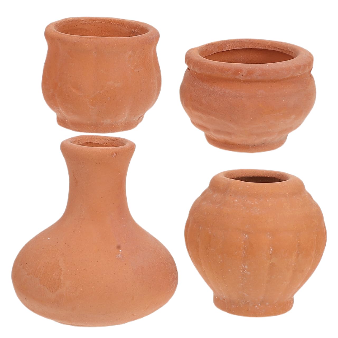 UPKOCH 4pcs Mini Terracotta Pots Small Flower Planter for Succulents Miniature Clay Garden Pots for Fairy Garden Dollhouse DIY Crafts Indoor Desktop Windowsill Decoration 3cm to 5cm