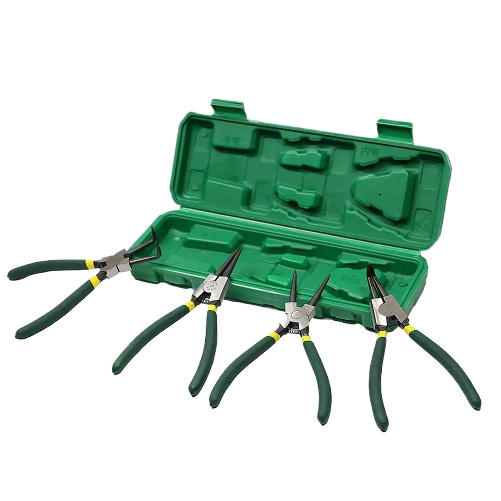 Mdsiokhj 4Pcs Snap Ring Plier Circlip Plier Set 7'' Long External Internal Snap Ring Staight Bent Multifunction Retaining Remover Tool
