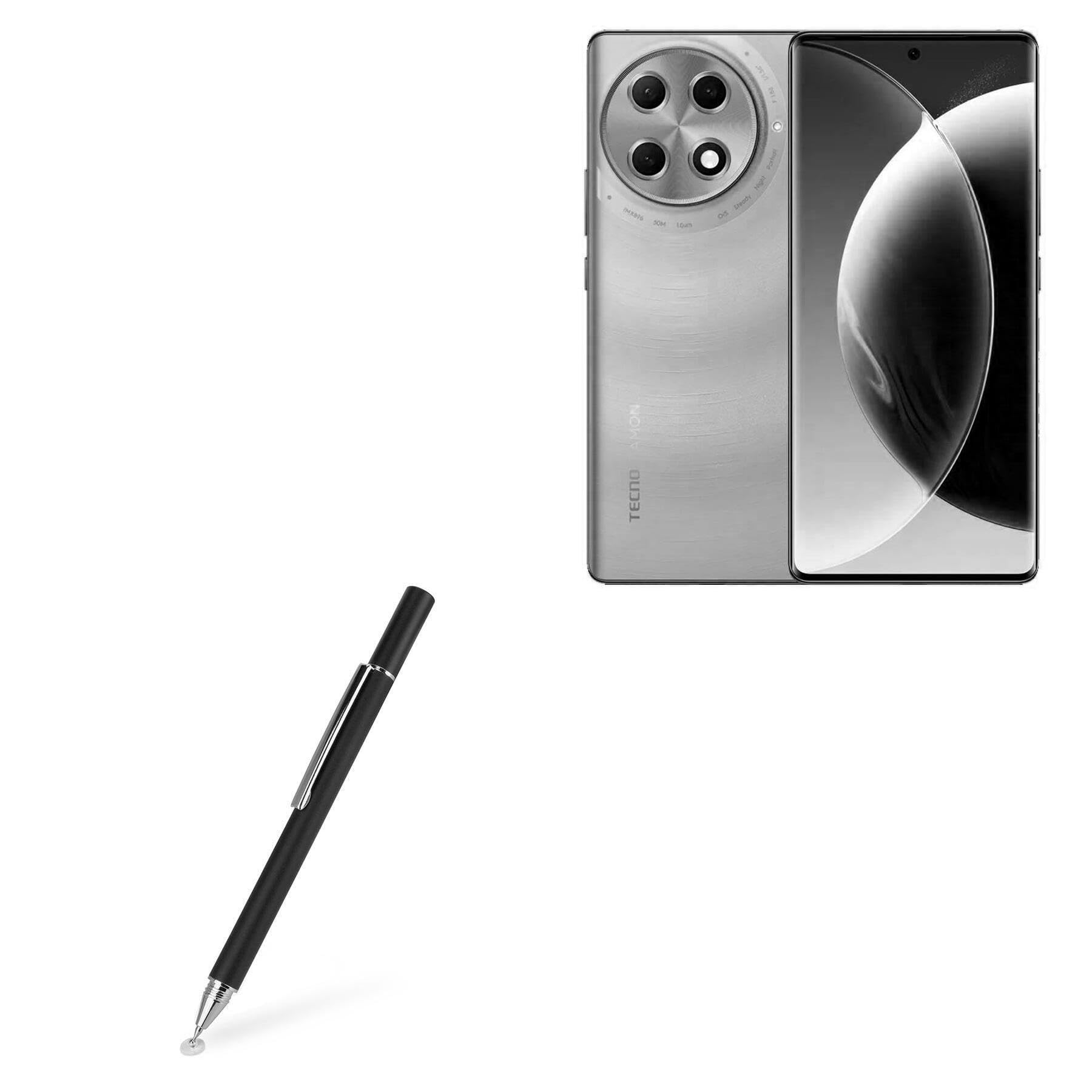 BoxWave Stylus Pen Compatible with Tecno Camon 30S - FineTouch Capacitive Stylus, Super Precise Stylus Pen - Jet Black