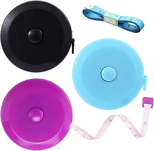 Miniatura 12 de Cinta métrica métrica para el cuerpo, cinta métrica suave retráctil de 60 pulgadas, pequeña regla de cinta de tela de costura para cintura de tela