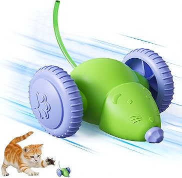 Interactive Cat Toys for Indoor Cats, Cat Mouse Toy with Tail & Lights
