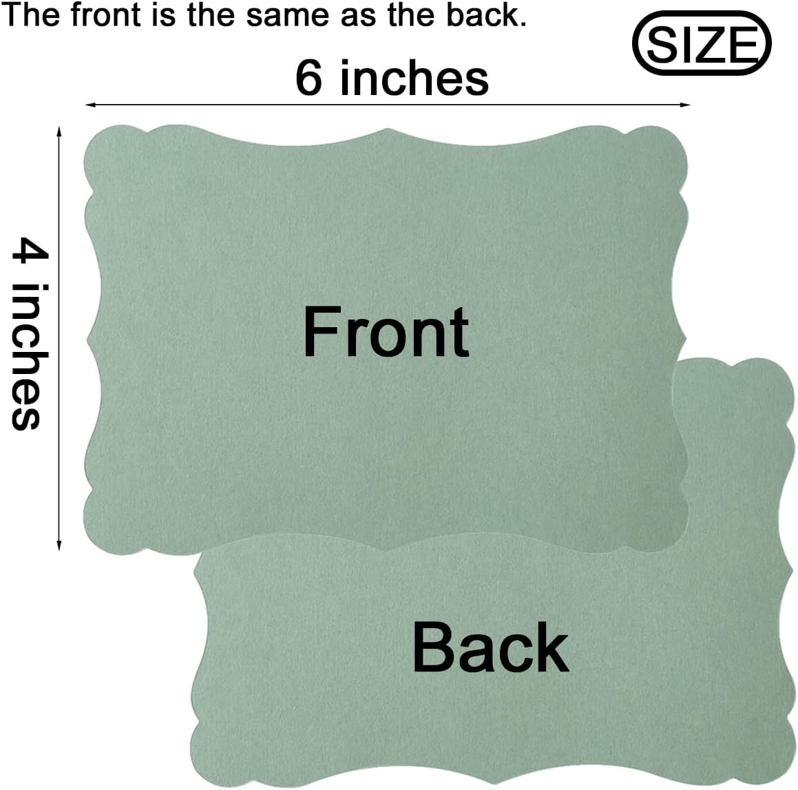 Homtable 50 Pack Sage-Green Blank Cards Cardstock Thick Kraft Paper Brown Greeting Cards for DIY Gift Card Menus, Baby Shower and Wedding Invitations (4x6IN) - Image 2