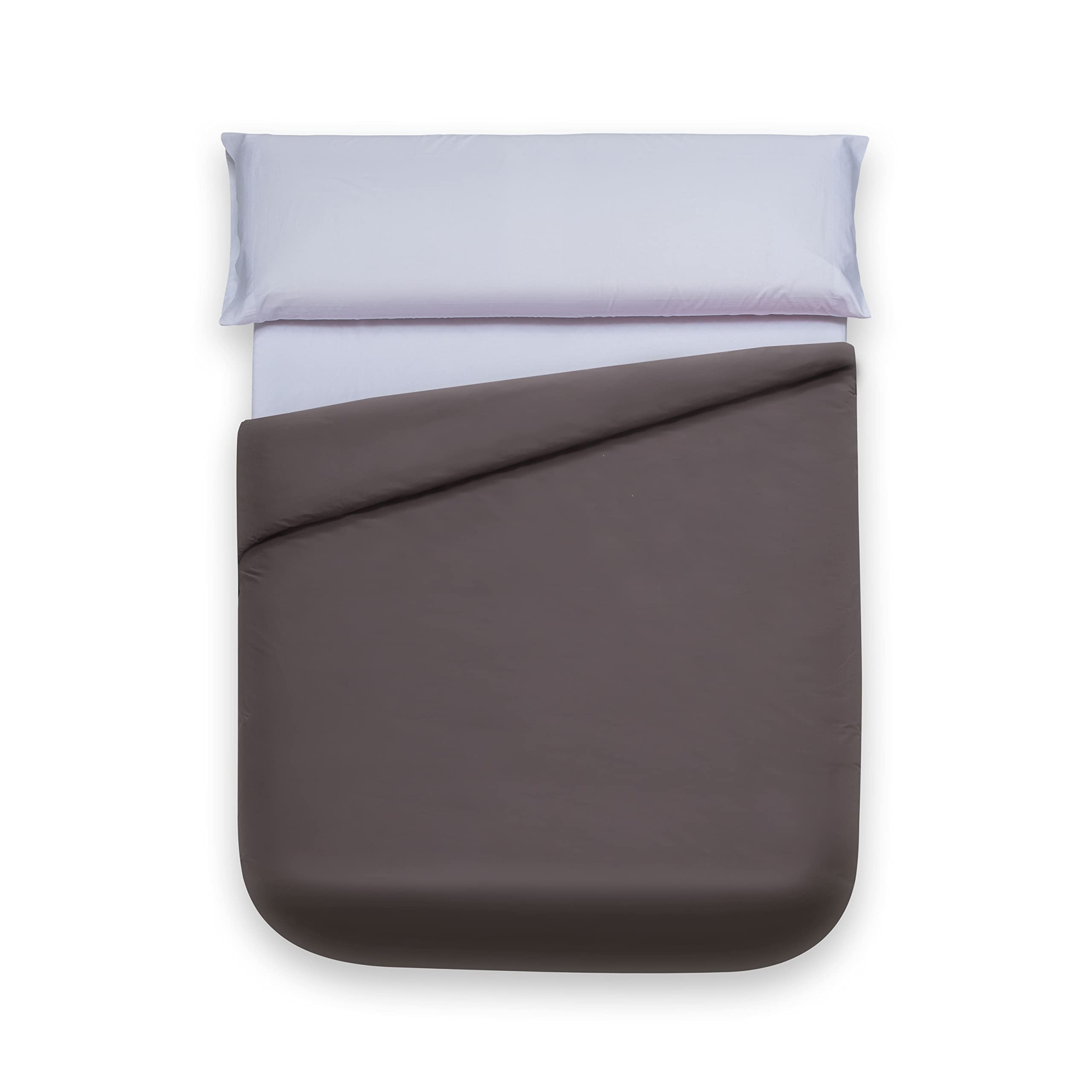 Funda nórdica algodón percal 100% gris oscuro Sancarlos cama 150