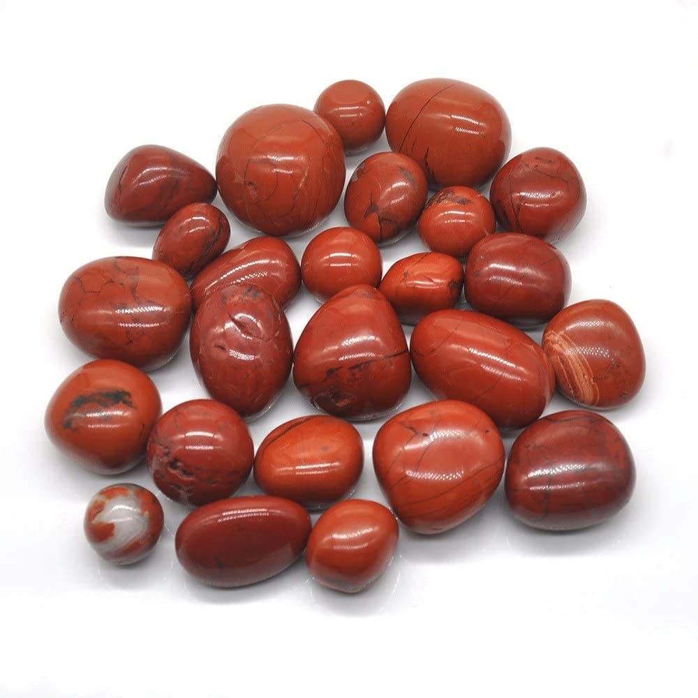 Cristallo Naturale Grezzo Regalo di Decorazione for Acquario con Pietre preziose di esemplari sfusi di Cristallo di Diaspro Rosso Naturale Rotondo burattato (Size : One Size)