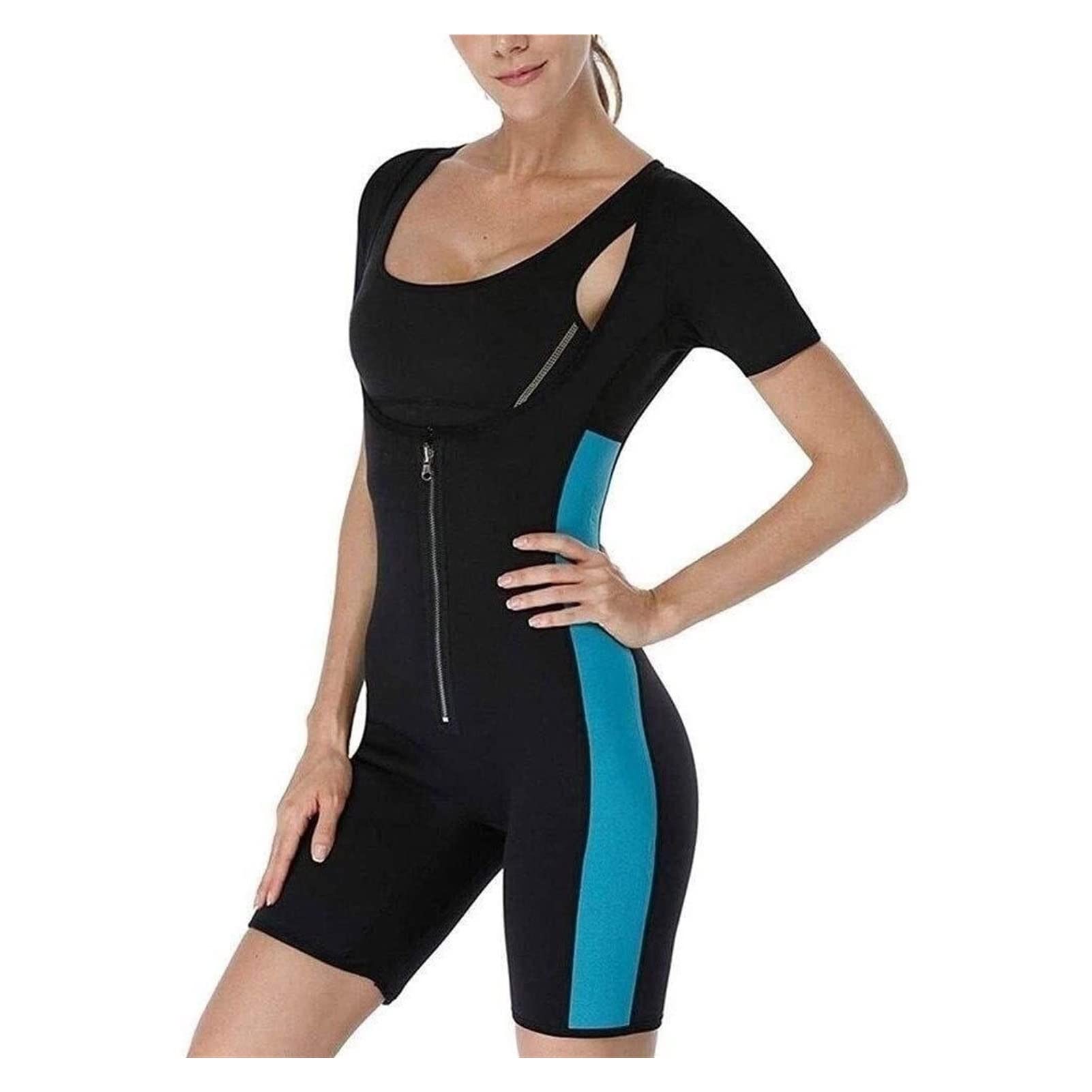 Damen Unterbrust Korsett Figurformend Bauchweg Body Shaper Kurzarm T-Shirt Oberteil Formend Körperformer Shapewear Postnatal Shaping Bodysuit