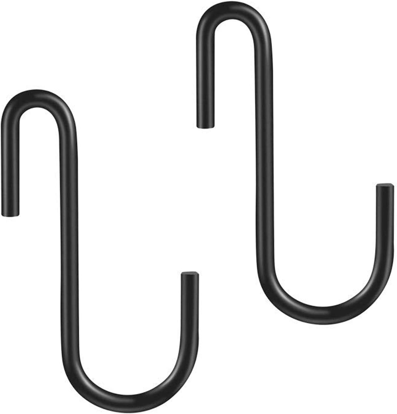 YourGift Steel 10 Pack Heavy Duty S Hooks Black S Shaped Hooks Hanging Hangers Hooks For Kitchen, Bathroom, Bedroom And Office: Pan, Pot, Coat, Bag, Plants(10 Pack/S Hook/Black/2.4 Inch)
