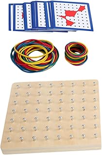 menolana Conjunto de Geoboard de Madeira Material Manipulativo de Matemática Geoboard Montessori para