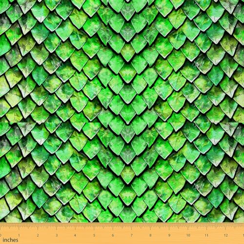 Tissu d'ameublement imperméable haut de gamme motif écailles vert