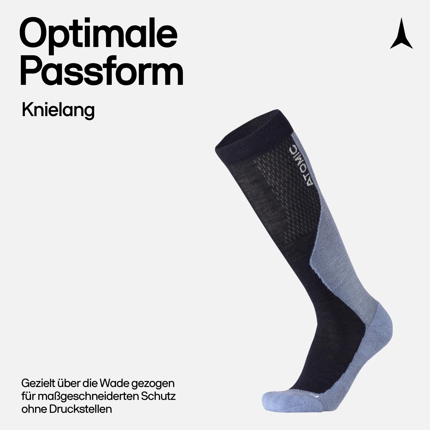 ATOMIC Performance Ski-Socken I Dünne Skisocken mit Polsterung I Leichte Strümpfe für Damen & Herren I Kniestrümpfe mit nahtloser Zehenbox I Skistrümpfe aus Merinowolle, Polyester & Nylon