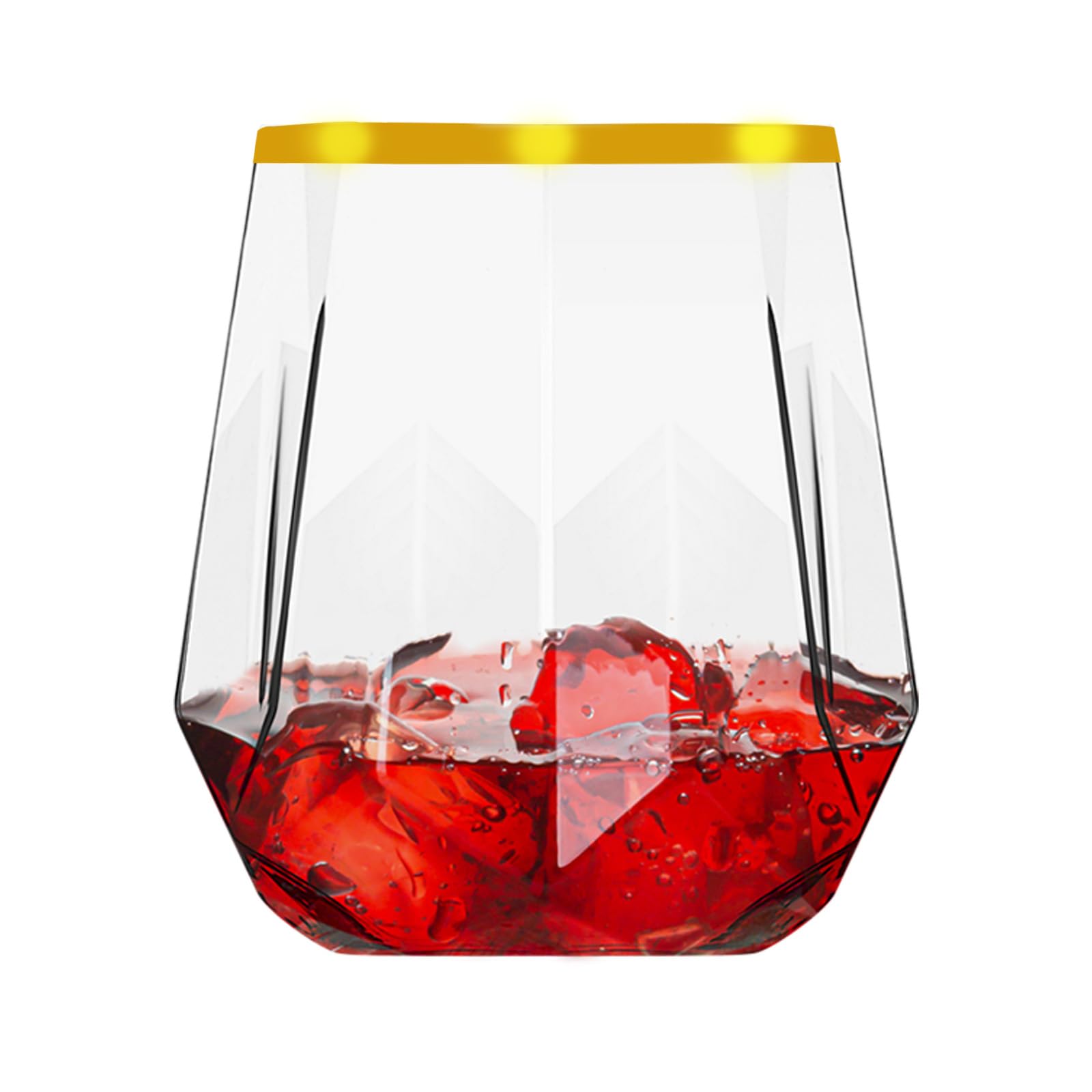 Lueumxc 40 Pack Plastic Wine Glasses, 12Oz Diamond Disposable Wine Glasses Unbreakable Clear Plastic Cocktail Glasses Recyclable Shatterproof Reusable Wine Cups