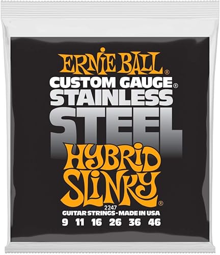 Ernie Ball Hybrid Slinky Edelstahl Wunde E-Gitarre Saiten 9-46 Gauge