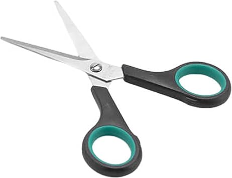 Promosyonca Paslanmaz  elik Makas, Ergonomik Turkuaz-Siyah Tutma Kollu 18 cm