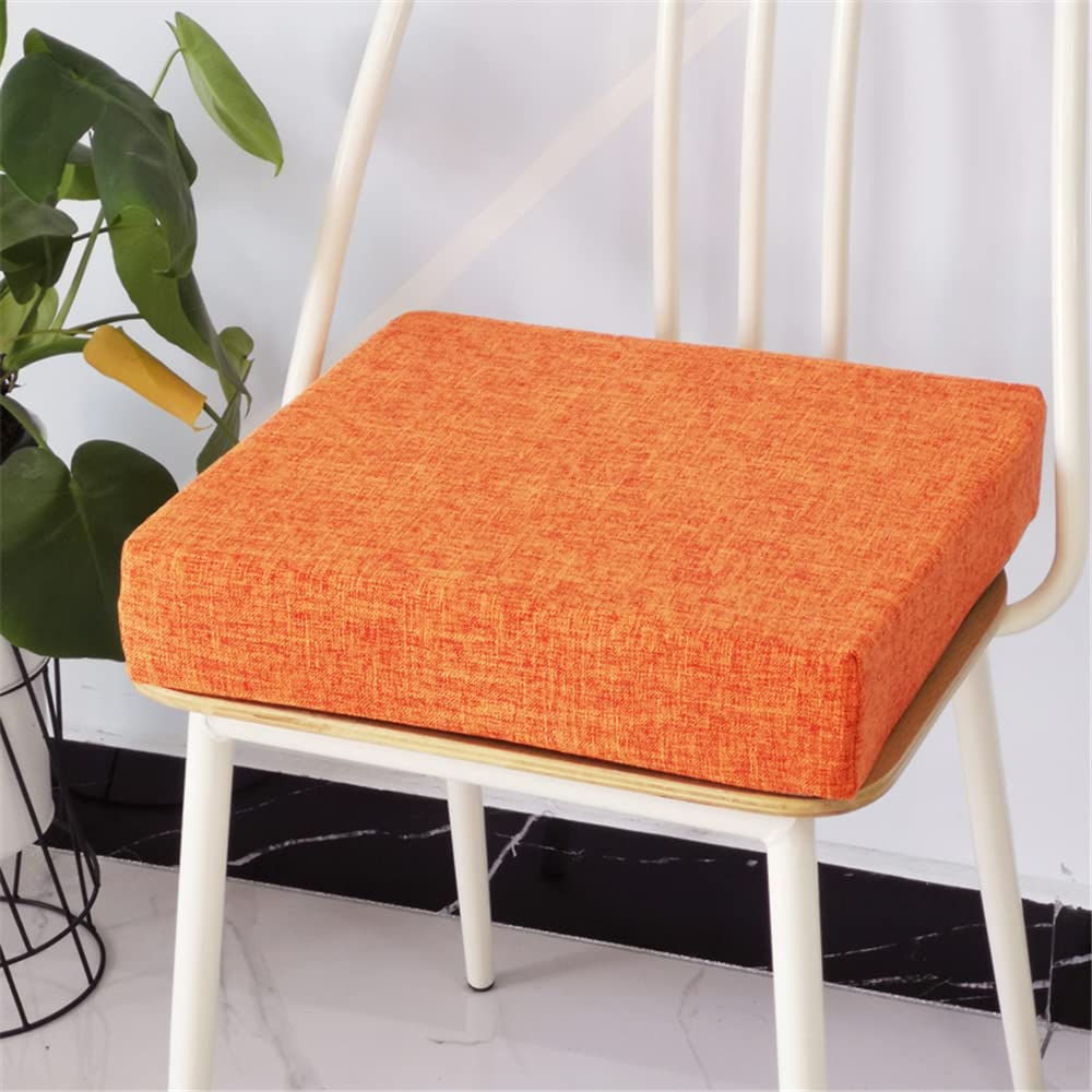 FANSU Memory Foam Seat Cushion for Armchair, Non-Slip Booster Cushion Comfort Chair Seat Pad for Indoors Outdoors Car Office Sofa (50x50x5cm,Non-slip orange)