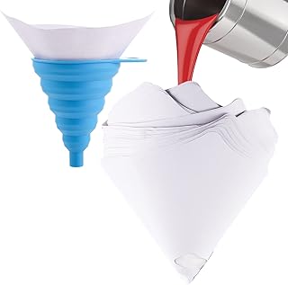 50 Pieces Paint Filter, Resin Filter Disposable Paint Strainers for Automotive Spray Paint, Art Painting Cooking Oil Filter with Cone Silicone Funnel Filter for Automotive Spray Guns House