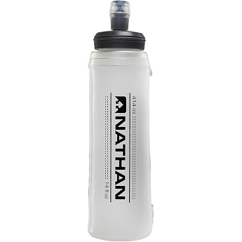 NATHAN Hydration Bottle Flask Series Folding Portable Water Bottle Soft Flask NS4012 ExoShot Soft Flask 2.0 Bottle, 14 fl oz 