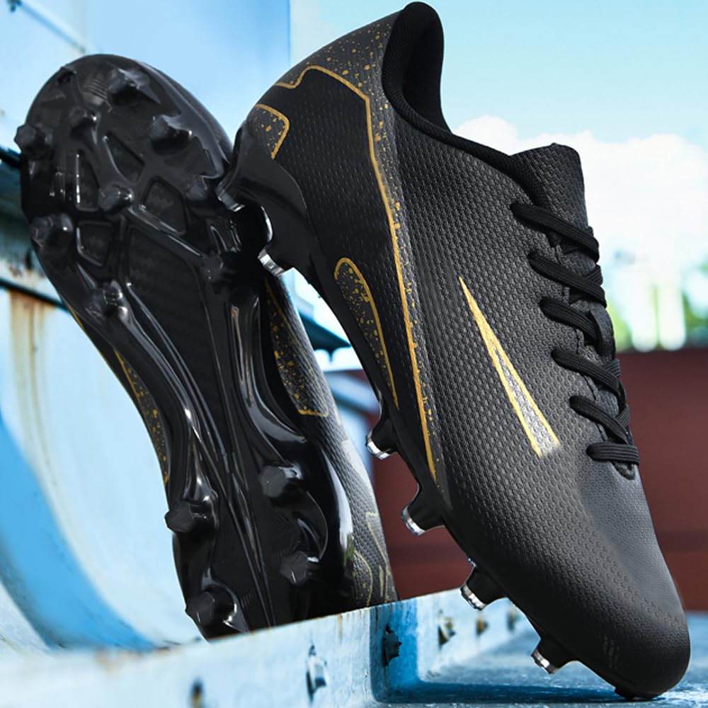 Zapatillas de Fútbol Mujer Spike Aire Libre Atletismo Entrenamiento Botas Profesionales Calzado de Fútbol Tacos de fútbol Deportivas Unisex Negro 41 EU