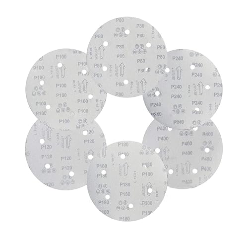 Miniatura 3 de Disco de lijado de 6 agujeros de 9 pulgadas, grano 40-400