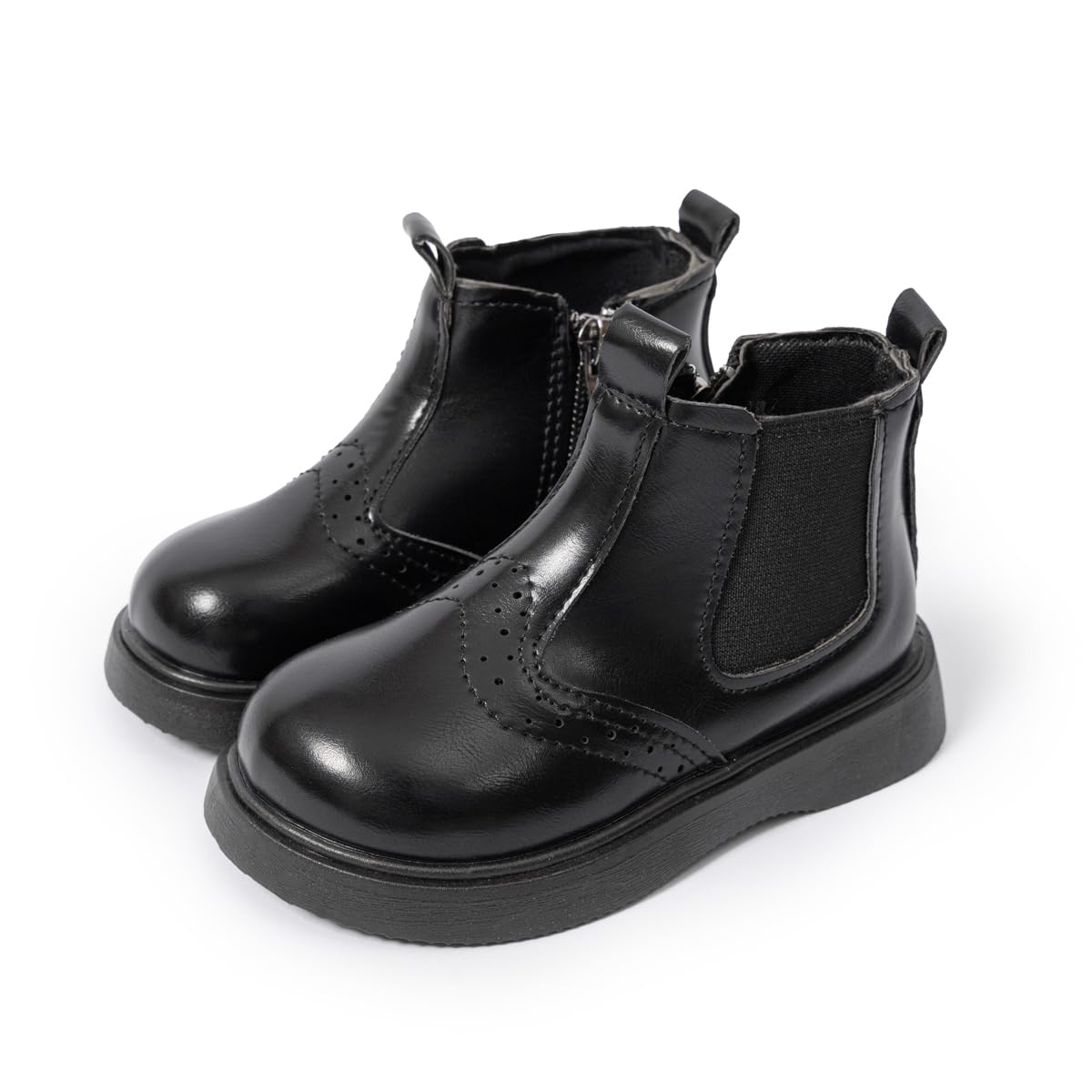 Sawimlgy Toddler Boys Girls Classic Hiking Boots PU Leather Outdoor Four Seasons Ankle Sneaker High Top Durable Rubber Sole Casual Shoes