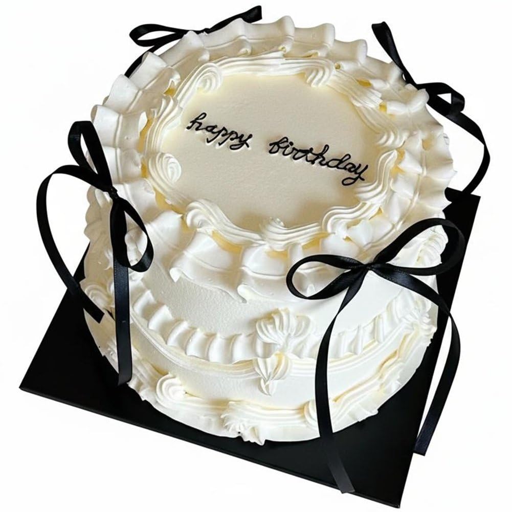 Ymxygz Fake Cake Realistic Birthday Cake Model Artificial Dessert Food Props for Wedding Party Decoration, Photography Props, Shop Window Display