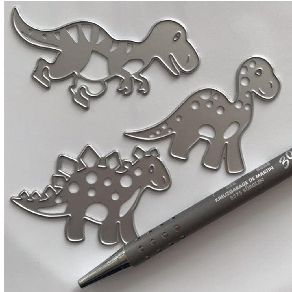 Froiny 3Pcs Dinosaurs Stencils For Scrapbooking Photo Album Paper Card Decorative Craft Embossing Random Style