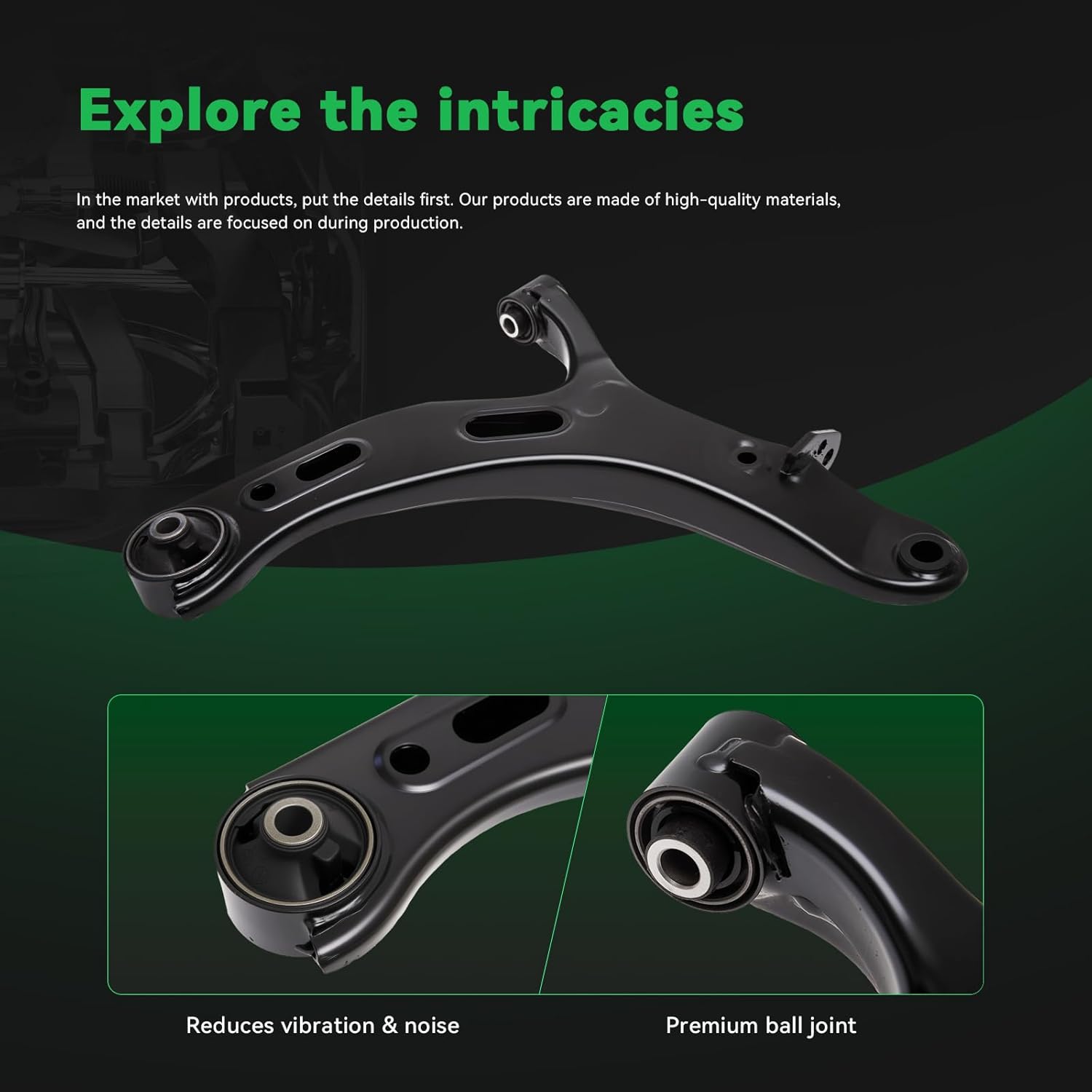 AUQDD 12Pcs Front End Suspension Kit Fit For 2010-2014 Su-baru Outback, 2 Lower Control Arm 2 Ball Joint 2 Sway Bar Link 4 Outer & Inner Tie Rod End (# 522-831 522-832 543-650 K750084 ES3712 K9513)