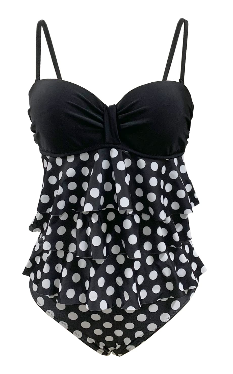 Rayson Costume da Bagno Donna Intero da Spiaggia Retro Tankini Donna Push Up con Volant Monokini Donna Controllo Addominale